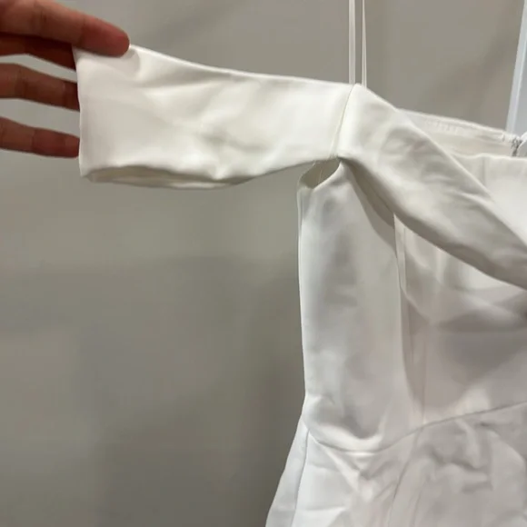 Amanda Uprichard White Off-Shoulder Mini Dress - Picture 4 of 7